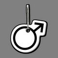 Zipper Clip W/ Male Symbol Tag